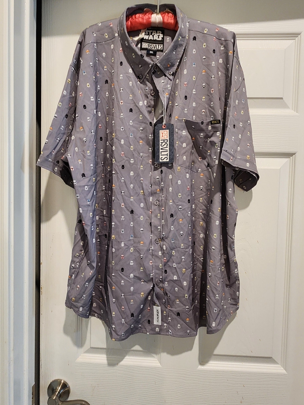 RSVLTS Star Wars Men’s Short-Sleeve Button-Up Shirt - Gray